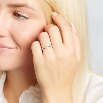 Brilladia Diamantring Herz Ring 750er Weißgold mit 3 Diamanten