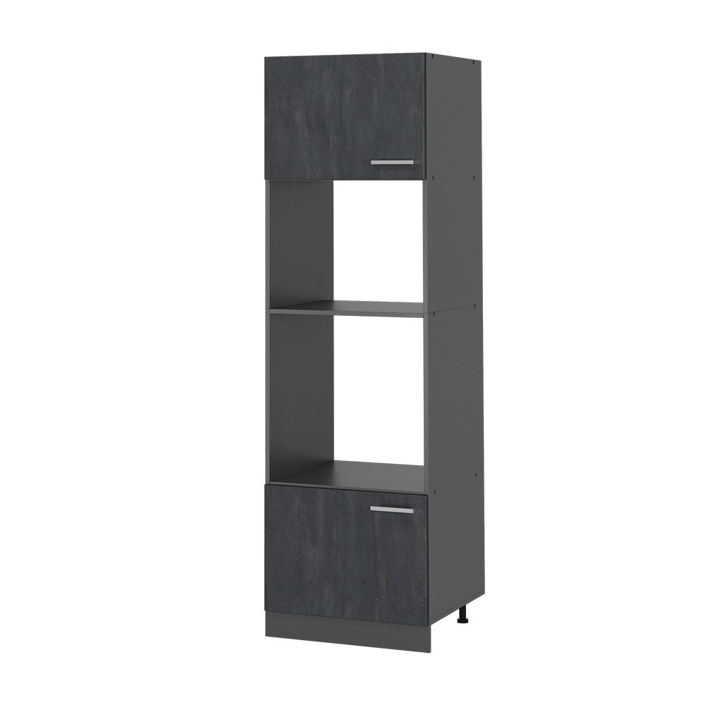 Vicco Mikrowellenumbauschrank R-Line, Schwarz Beton/Anthrazit, 60 günstig online kaufen