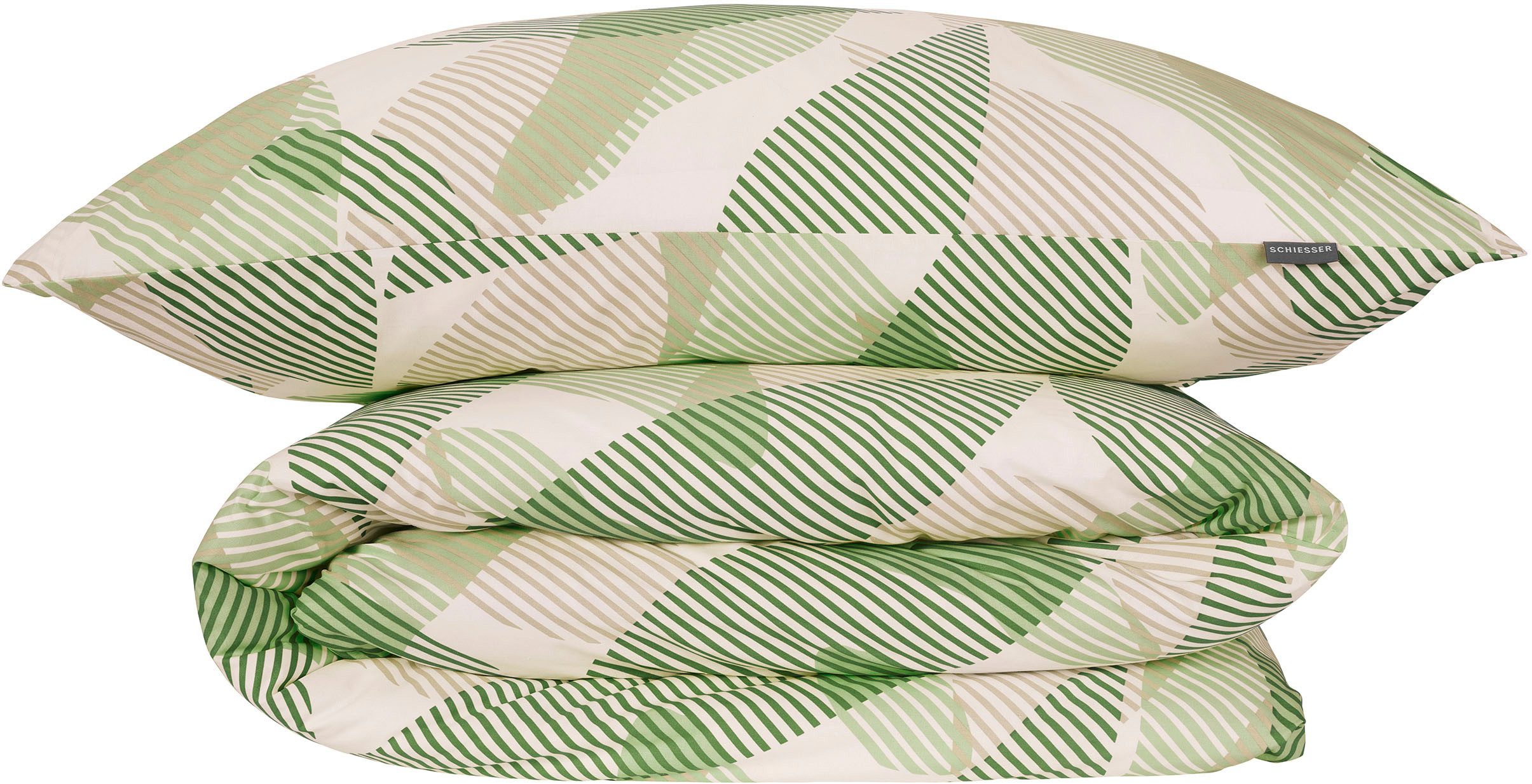 Schiesser Bettwäsche Lea aus weicher Baumwolle mit einem aufwändigen Grafikdesign, Renforcé, 2 teilig, MADE IN GREEN by OEKO-TEX®