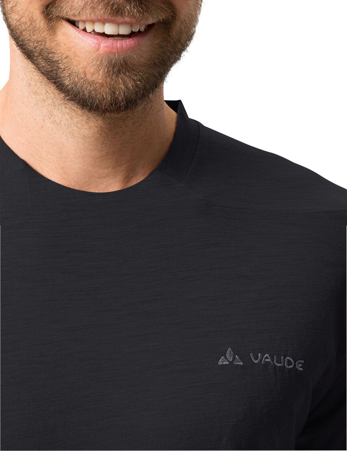 VAUDE T-Shirt Men's Yaras Shirt Knopf Wool Grüner black (1-tlg) LS