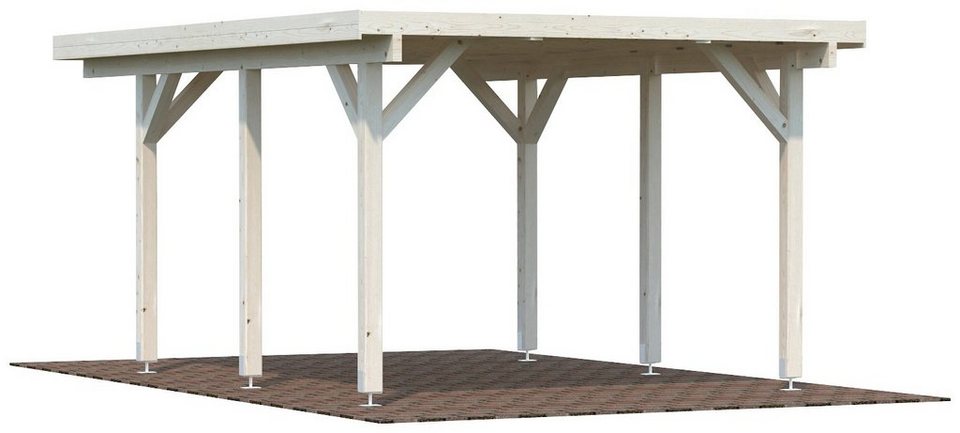 Palmako Einzelcarport Karl, BxT: 360x512 cm, Dachbretter mit Nut und Feder