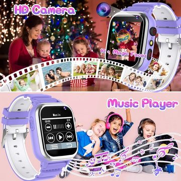 JUBUNRER Smartwatch (Android iOS), Kinder telefon schrittzähler kalorien weihnachten geburtstagsgeschenke