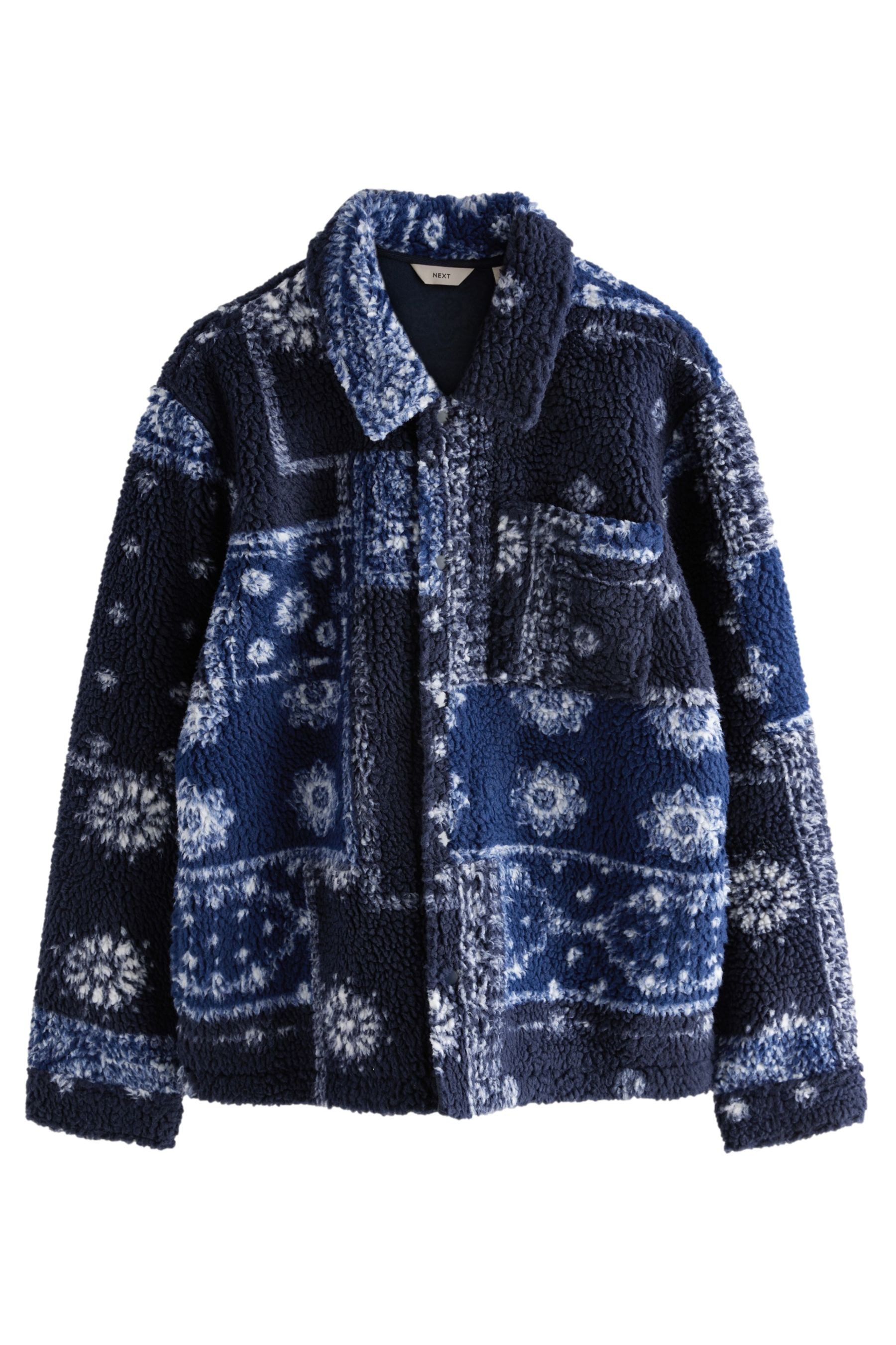Fleecejacke Fleece-Hemdjacke mit Print