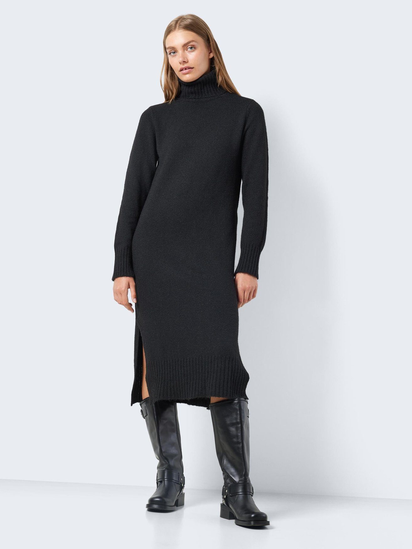 Noisy may Strickkleid Strick Rollkragen Langarm Basic Long Dress NMVIOLA (lang) NMVIOLA L/S ROLLNECK KNIT DRESS FWD NOOS