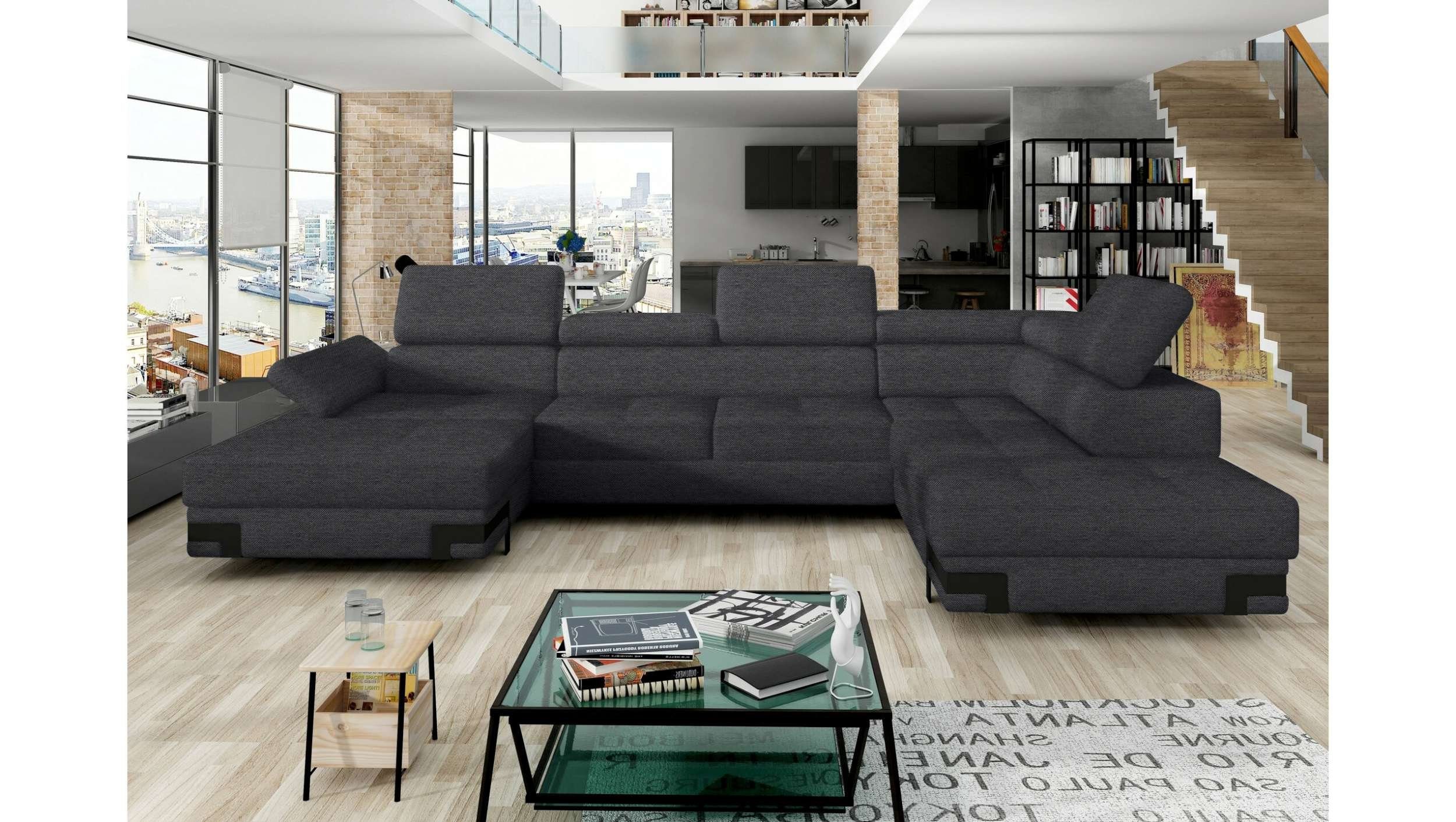 Stylefy Wohnlandschaft Rio XL, Sofa, bestellbar, U-Form, links mane Relaxfunktion, mit Bettfunktion, rechts Design Modern oder