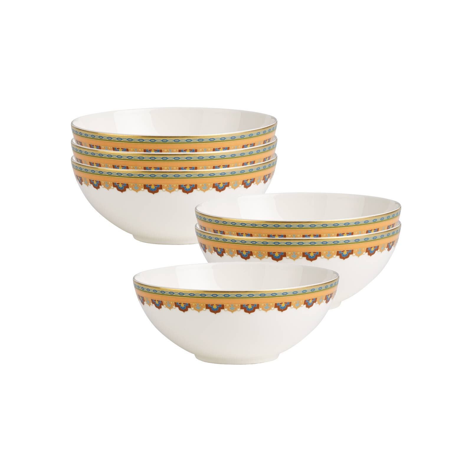 Villeroy & Boch Schale Samarkand Mandarin Dessertschalen 240 ml 6er Set, Porzellan, (6x Schale, 6-tlg)
