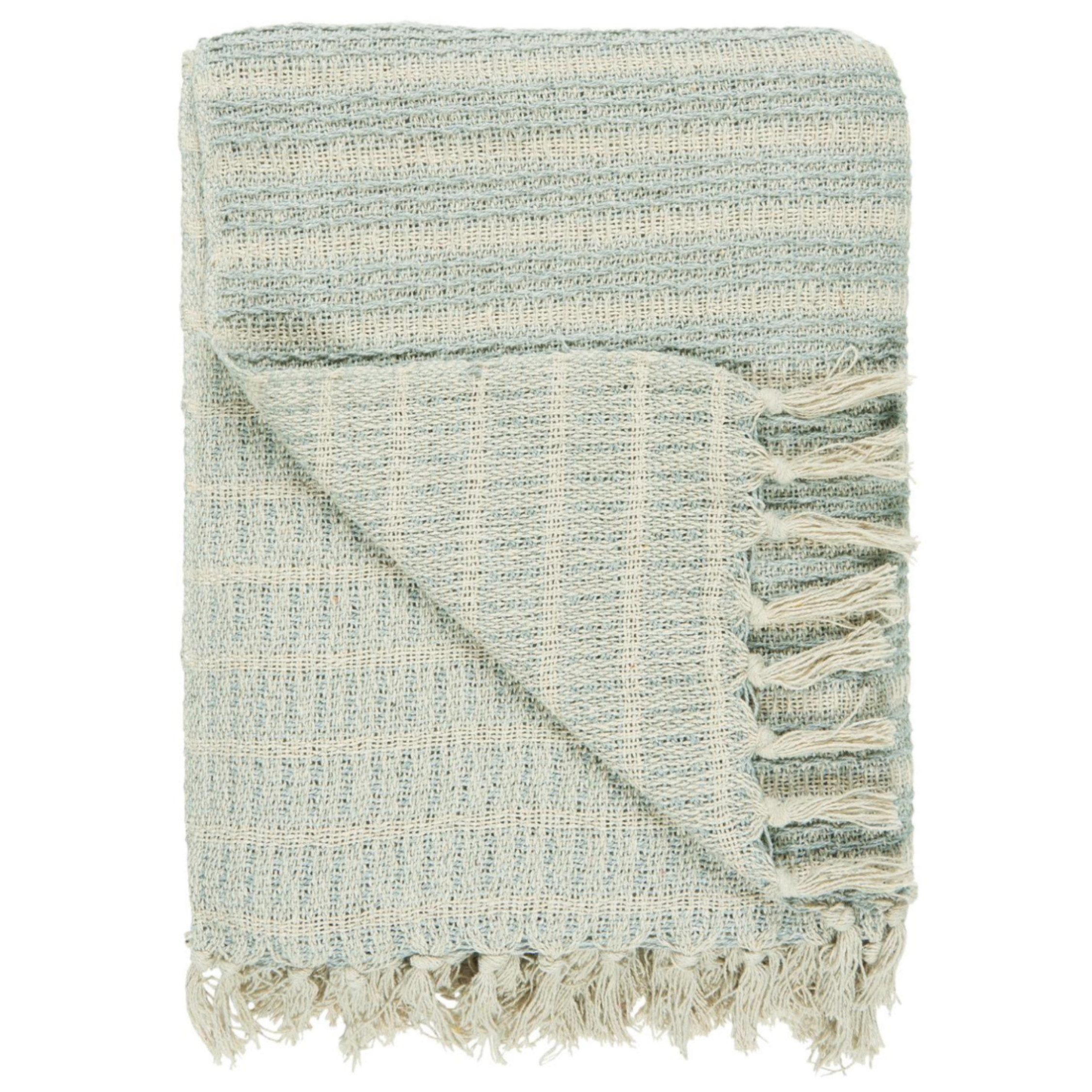 Plaid Ib Laursen Plaid Creme/Hellblau mit Streifenmuster, Ib Laursen