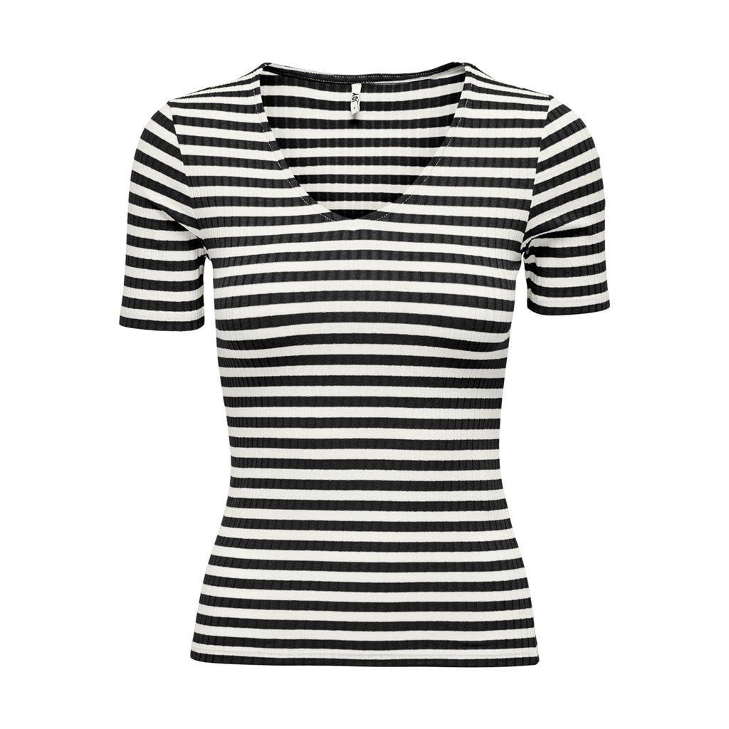 JDY T-Shirt Fransiska Stripe (1-tlg) Cloud Dancer / Black