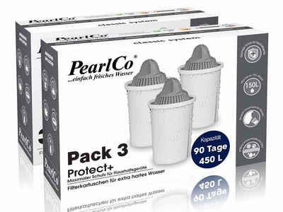 PearlCo Kalk- und Wasserfilter Classic Filterkartuschen Protect Plus Pack 6, Zubehör für Brita Classic u. PearlCo Classic
