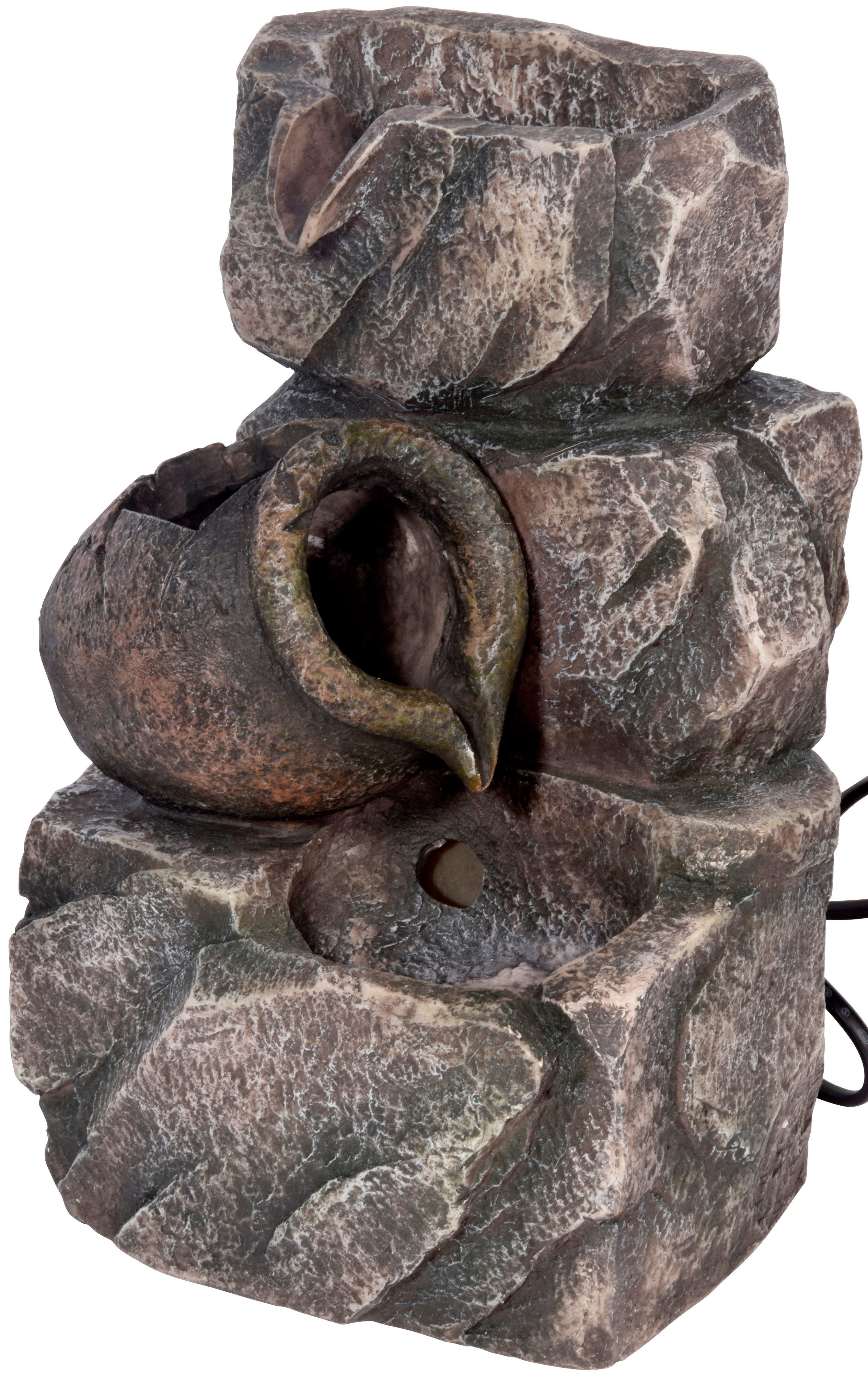 dobar Gartenbrunnen Design-Zimmerbrunnen in Steinoptik