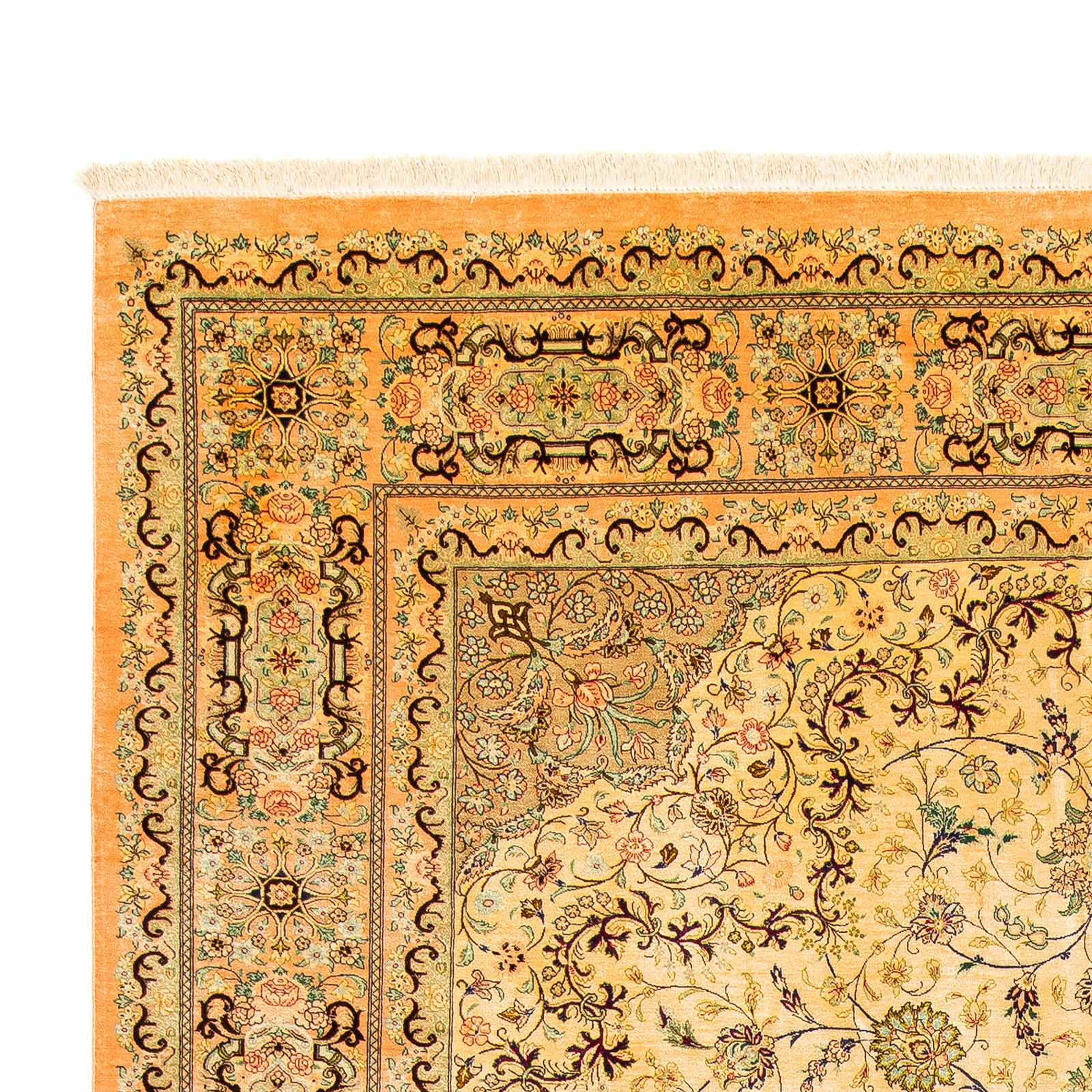 Orientteppich Perser - Ghom - cm - Einzelstück 324 x Handgeknüpft, mm, morgenland, beige, mit 10 rechteckig, Wohnzimmer, Höhe: Zertifikat 198