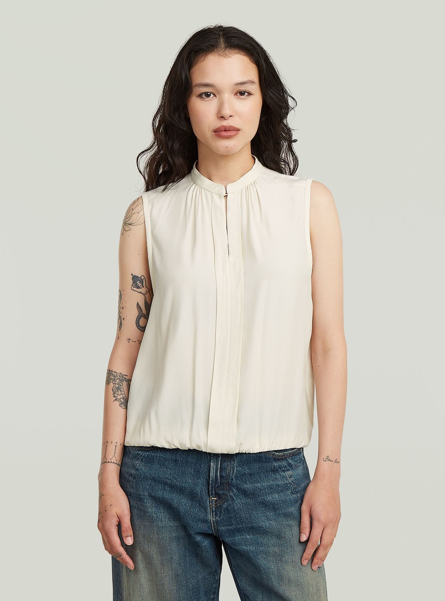 G-STAR Langarmshirt Stand-Up Collar Sleeveless Top