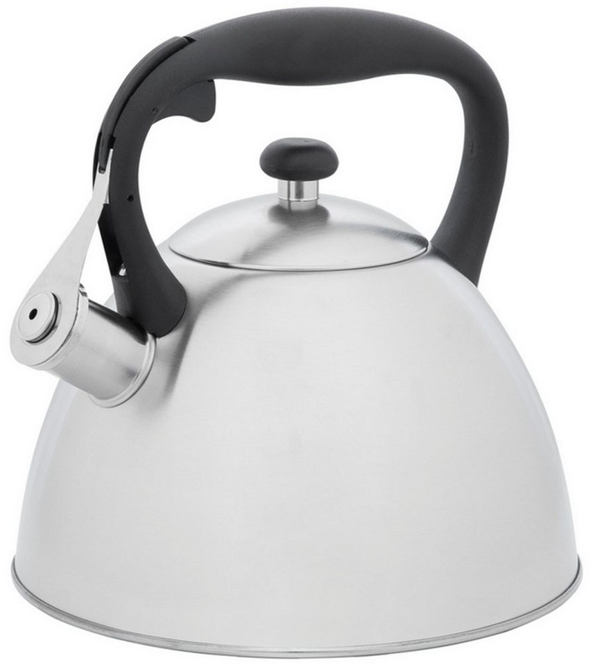 RESTO Kitchenware Wasserkessel Gemini, Flötenkessel 3 l mit wärmespeicherndem Boden im Geschenkkarton, Edelstahl (1-tlg), mit ergonomischem, wärmeableitenden Bakelit-Griff