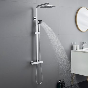 AuraLum pro Duschsystem Duschsystem mit Thermostat, Duschset Duschgarnitur mit 2 Funktionen