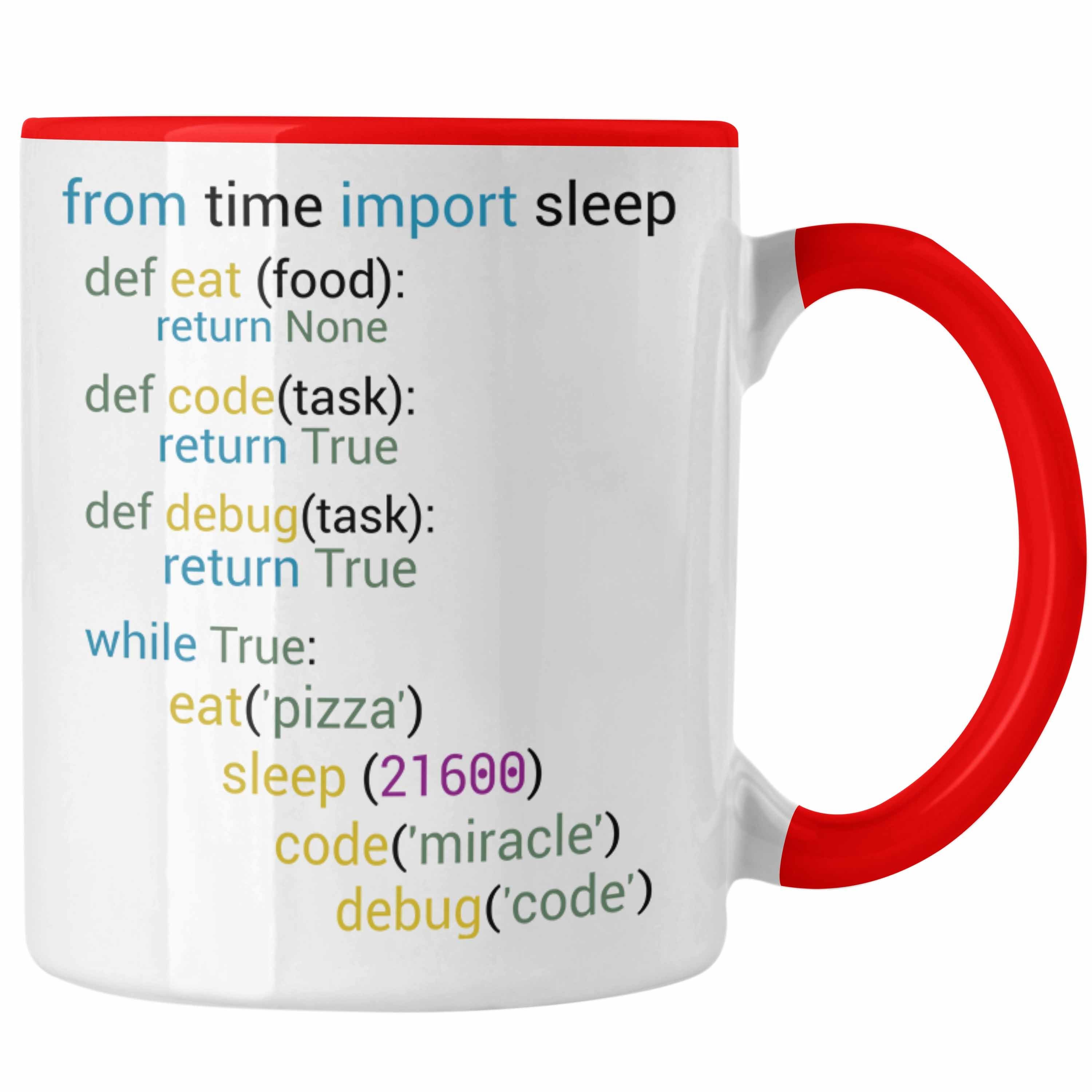 Trendation Tasse Coder Tasse Geschenk für Programmierer Softwareentwickler Nerds Gesch Rot