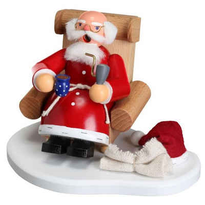 Räuchermännchen Räucherfigur Weihnachtsmann BxHxT = 17x13x13cm NEU, sitzt im Sessel und trinkt Kaffee