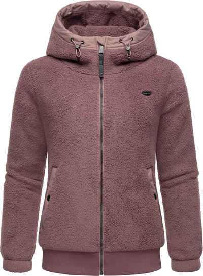 Ragwear Outdoorjacke Cousy Short flauschige Übergangsjacke mit Teddyfell und Kapuze