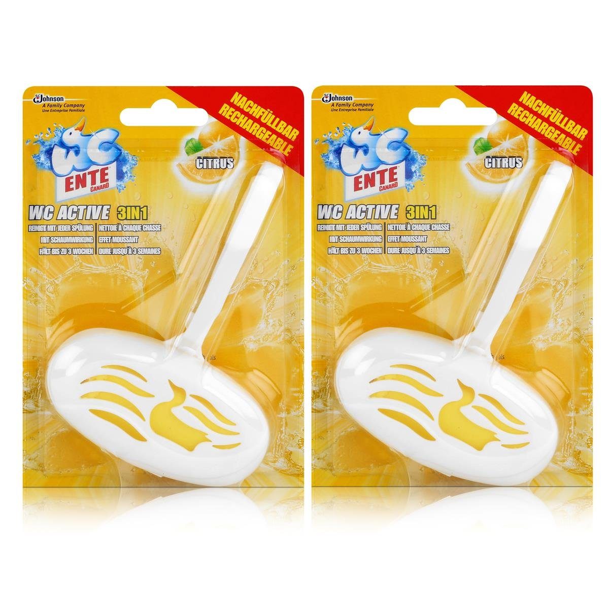 WC Ente WC Active Einhänger Citrus 40g WC-Frische (2er Pack) WC-Reiniger