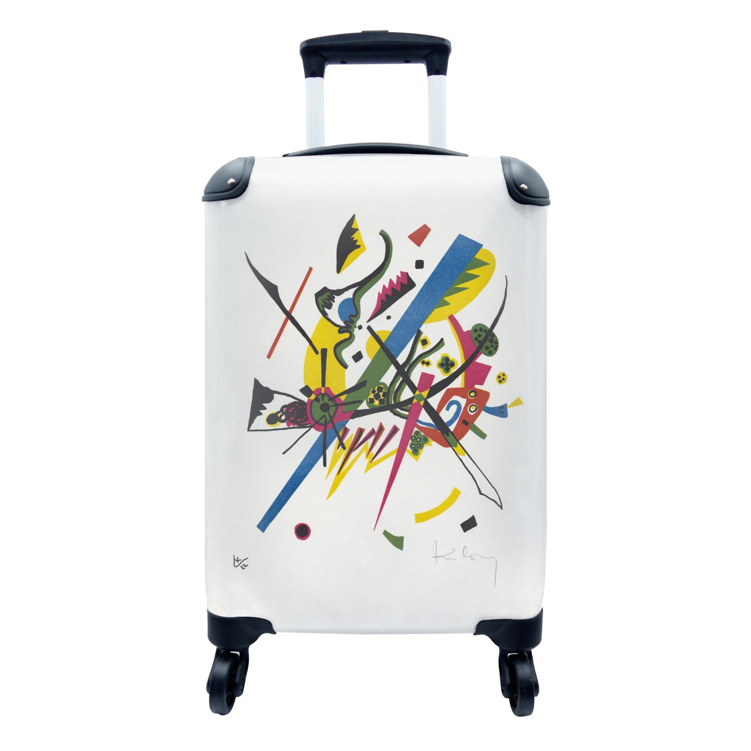 MuchoWow Handgepäckkoffer Kleine Welt 1 - Kandinsky, 4 Rollen, Reisetasche mit rollen, Handgepäck für Ferien, Trolley, Reisekoffer