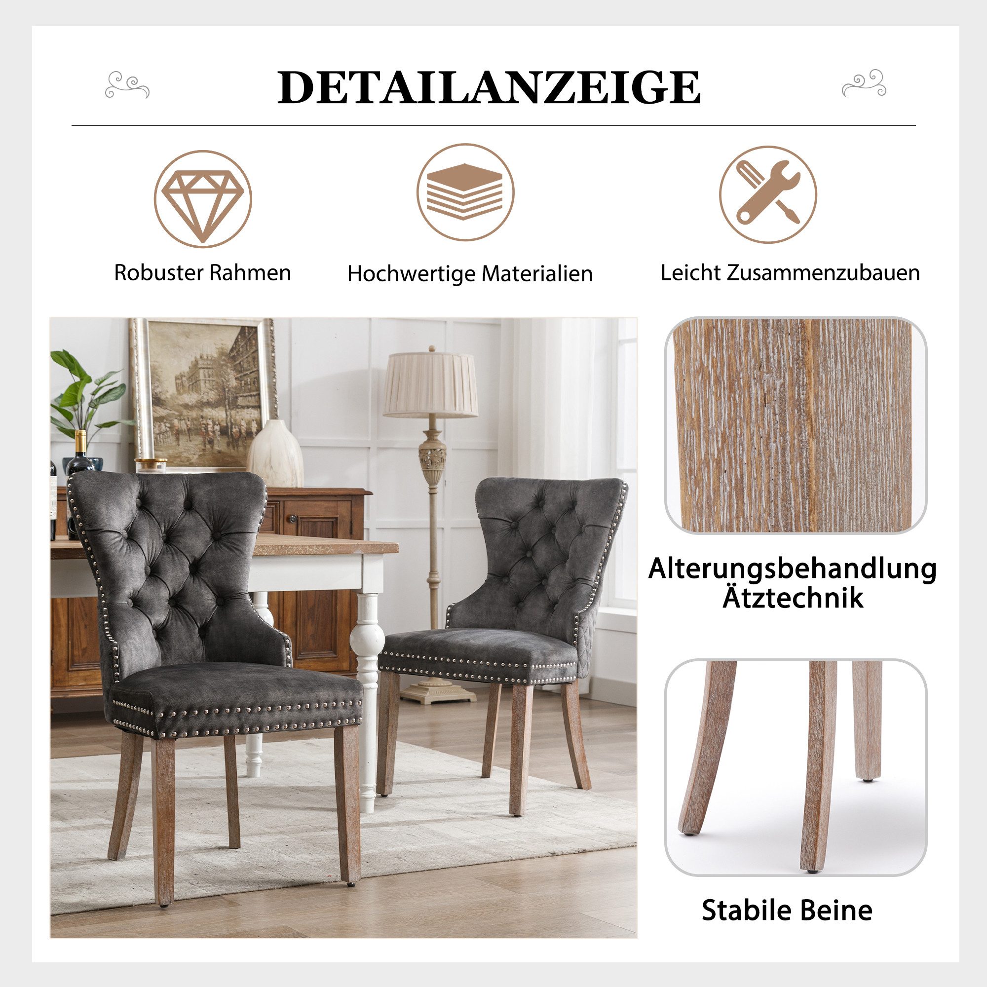 Tongtong Esszimmerstuhl Küchenstuhl, Wohnzimmerstuhl, Beinen aus günstig online kaufen