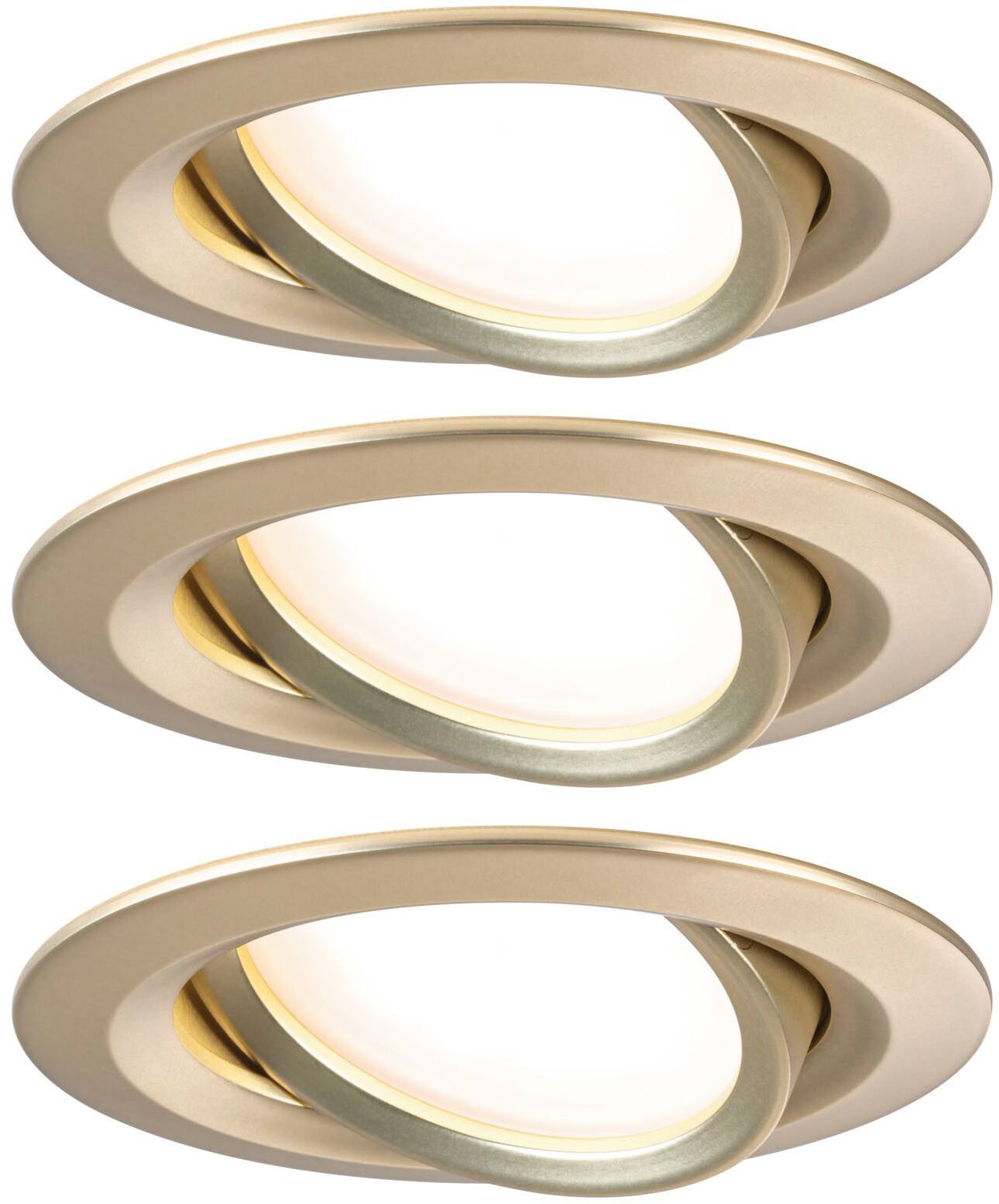 Paulmann LED Einbauleuchte LED Einbauleuchte 3-Step-Dim Nova Coin rund 84mm 50° Gold matt, LED fest integriert, Warmweiß, mehrere Helligkeitsstufen