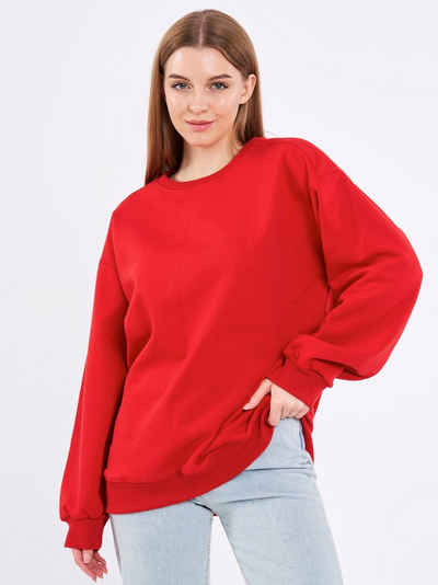 COMEOR Sweatshirt Damen Oversize Pullover Langarm Baumwolle
