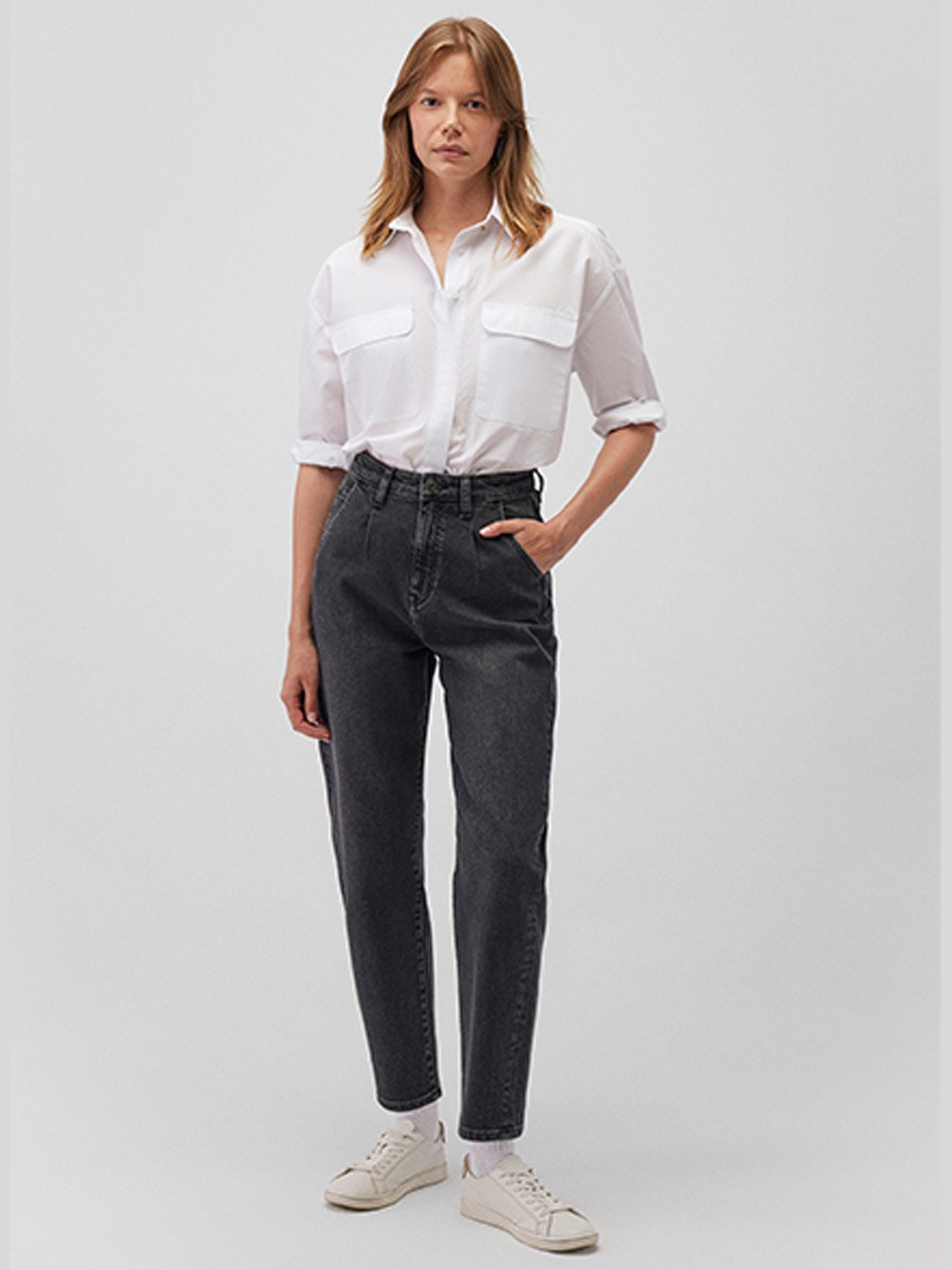 Mavi Boyfriend-Jeans Jeans High-Rise Pleated Baggy günstig online kaufen
