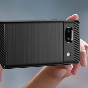 COFI 1453 Bumper Carbon Case für Motorola Moto G54 5G flexible Silikon-Carbon-Hülle