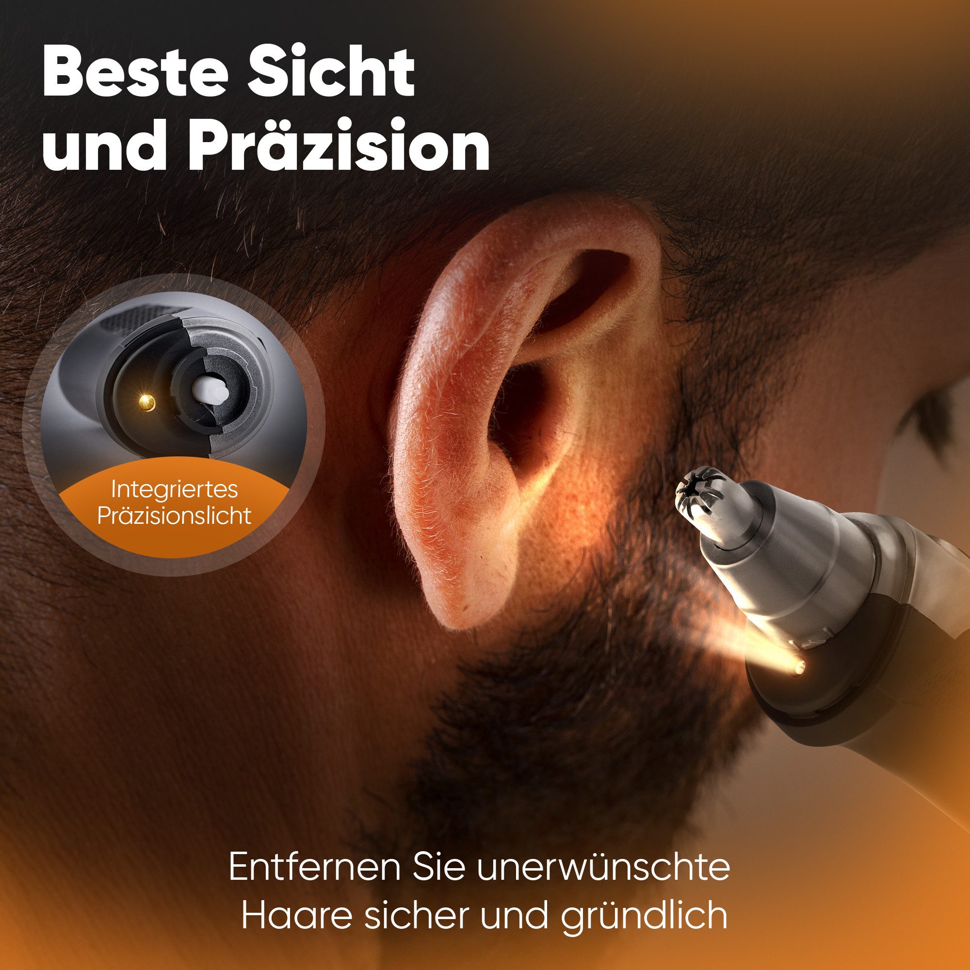 CLATRONIC Nasenhaartrimmer NE 3595, Nasenhaartrimmer, auch für Ohrhaare, mit Licht – Bild 2 von 5