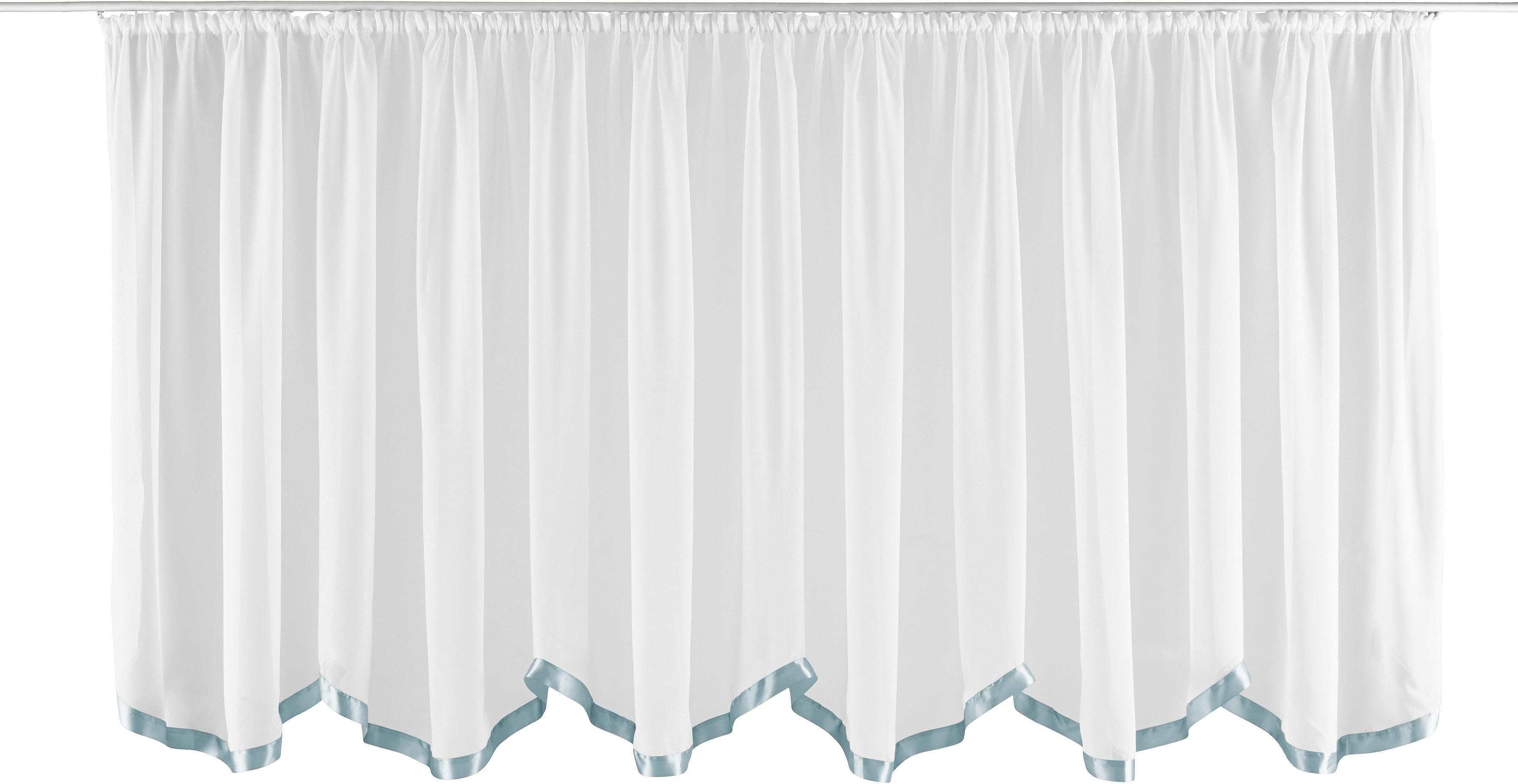 Transparent Polyester Eby, St), (1 transparent, grau my Kräuselband Voile, Bogenstore home,