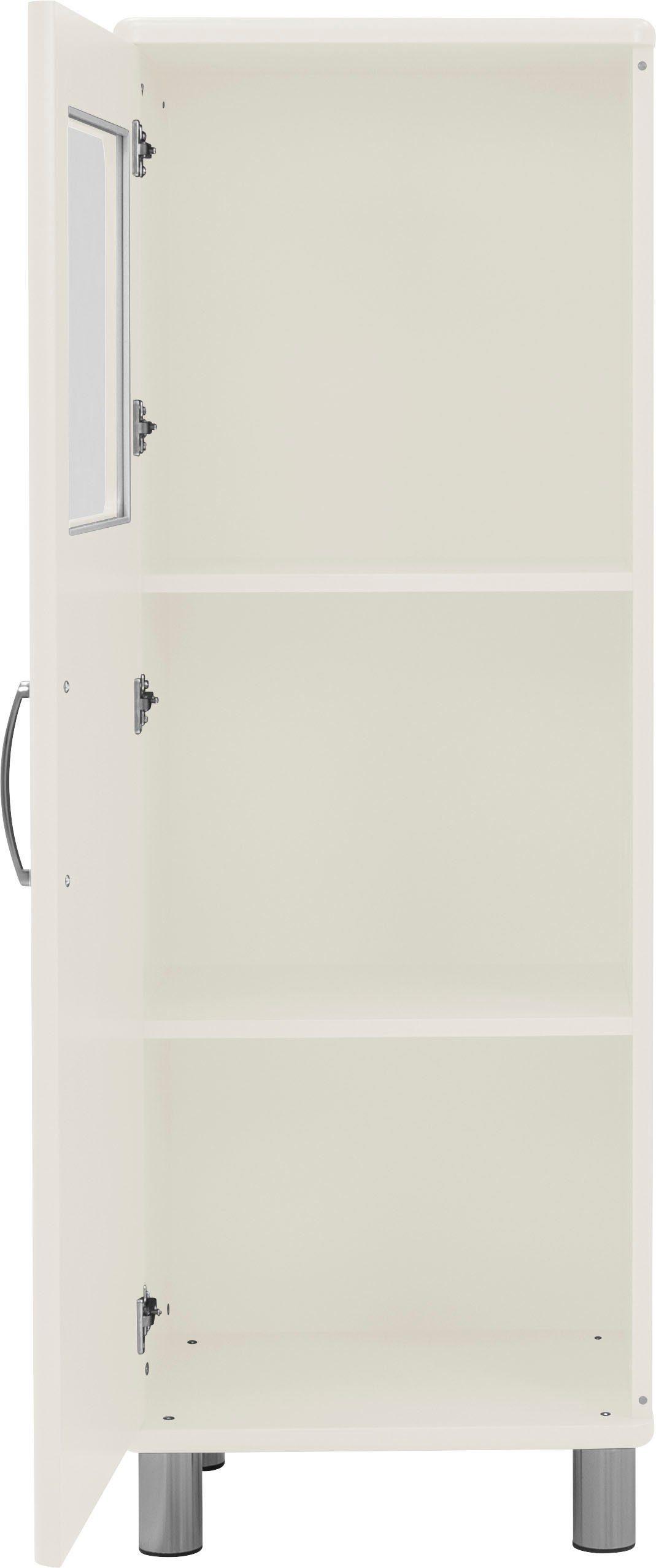 White Einlegeböden, oberen 143 (1-St) mit Höhe cm in Tür, Malibu zwei Vitrine Tenzo Glaseinsatz der