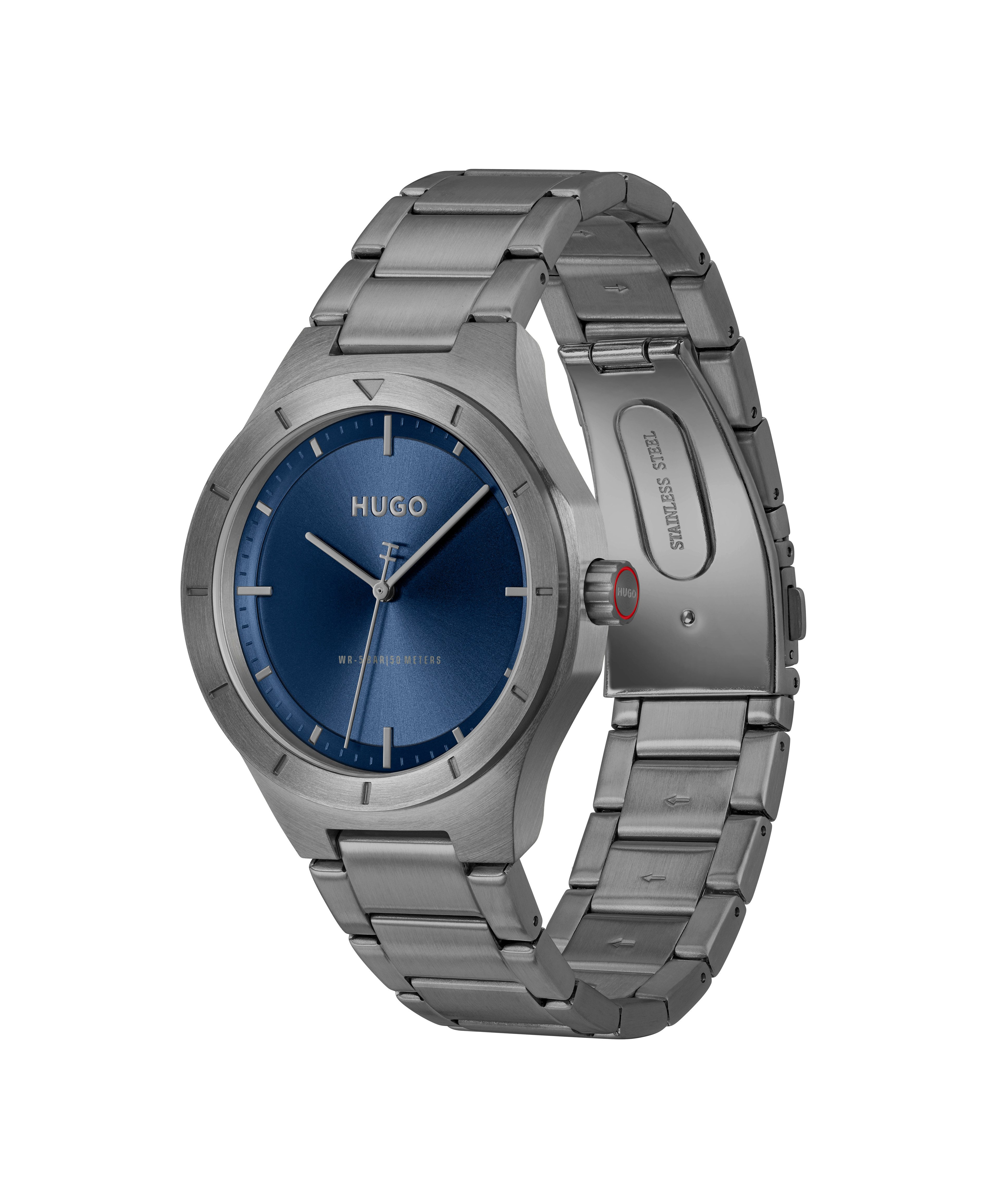 HUGO Quarzuhr #LIT 1530448, Armbanduhr, Herrenuhr, Edelstahlarmband, analog