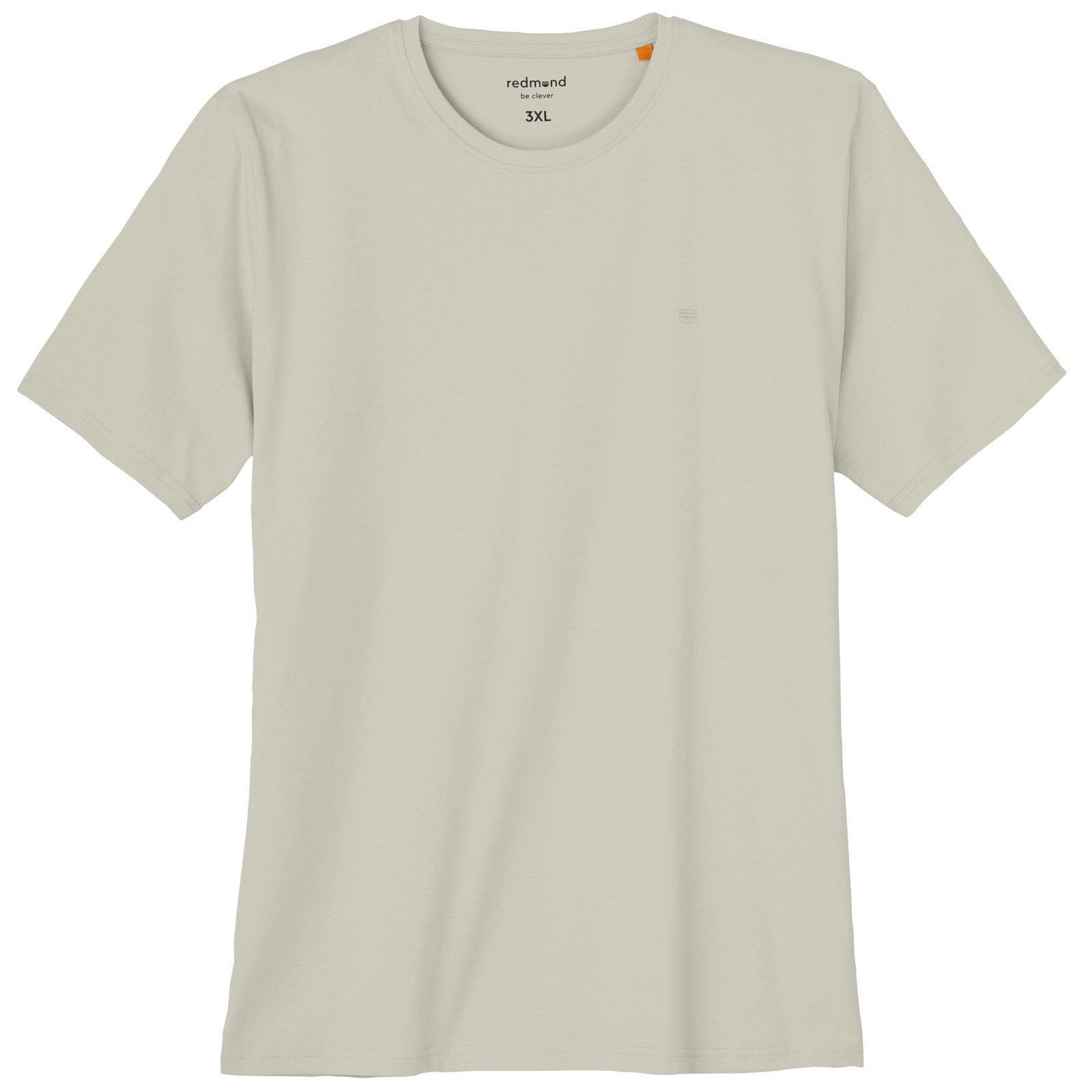 Redmond Rundhalsshirt Redmond Übergrößen Basic T-Shirt beige Rundhals