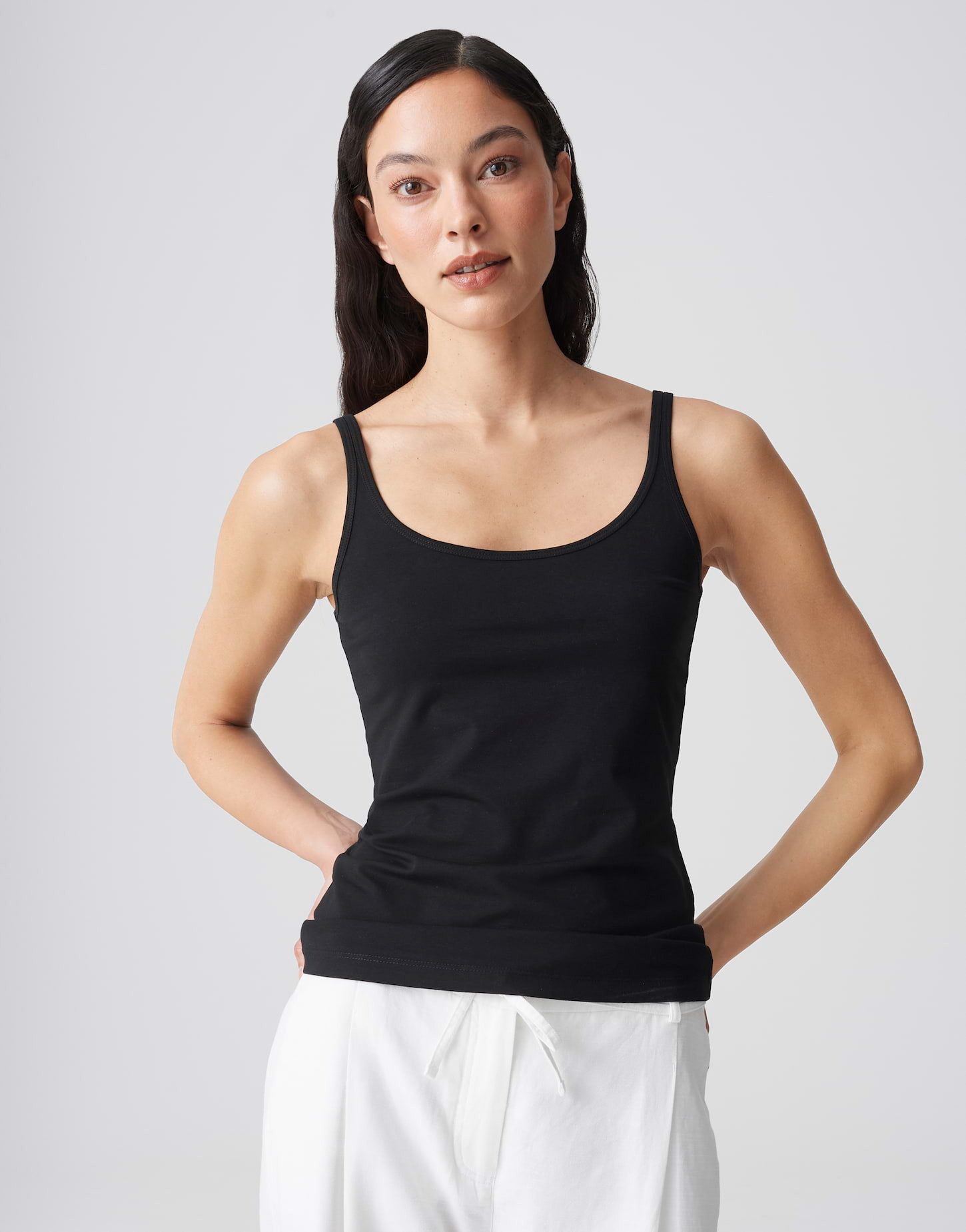 OPUS Trägertop Trägertop INA Slim aus stretchigem BCI Cotton Mix