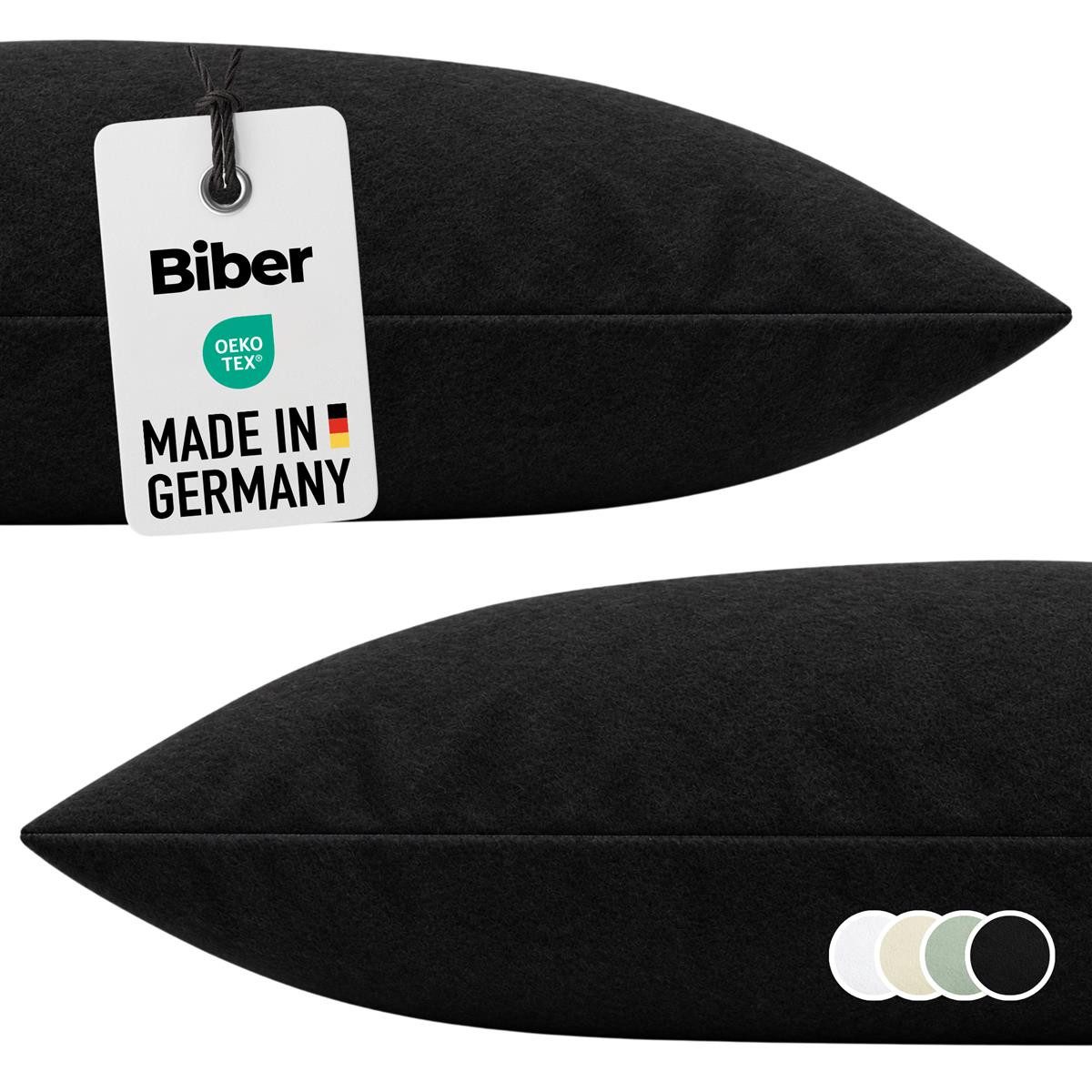 Carpe Sonno Kissenbezug Biber Kissenbezüge Flanell Kopfkissenbezug Baumwolle 40x40 40x80 80x80, (2 Stück), Warme MADE IN GERMANY Kopfkissenbezüge kuschelig