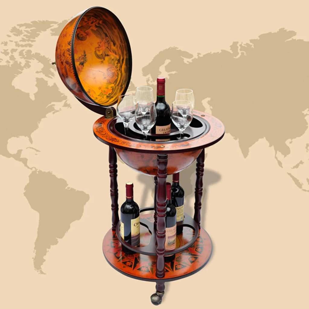 vidaXL Barschrank Globus-Bar mit Flaschenregal Eukalyptusholz (1-St)