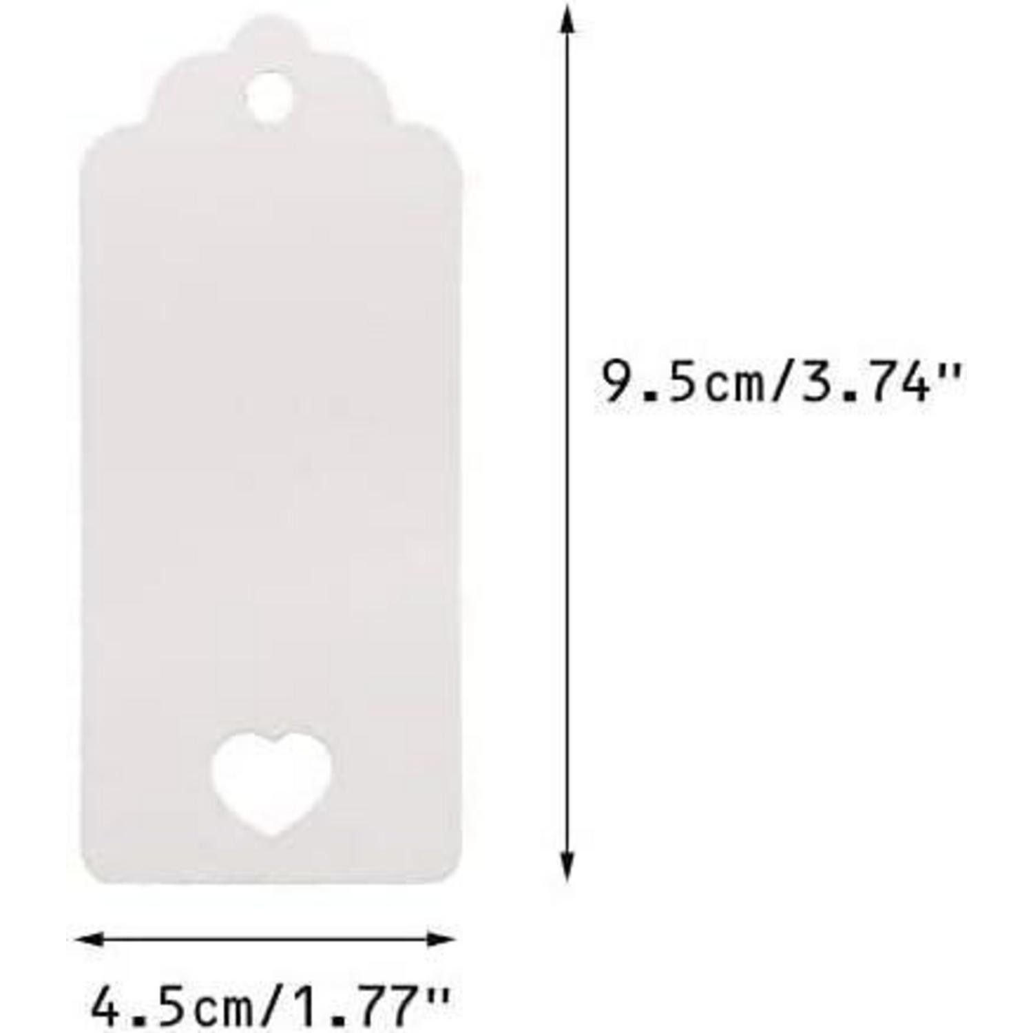 LuxusKollektion Packpapier Geschenkanhänger Kraftpapier Juteschnur Hochzeit Taufe Weiß 50 Stück – Bild 2 von 5