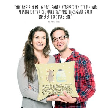 Mr. & Mrs. Panda Dekokissen Maus Sterne - Gelb Pastell - Geschenk, Geburt, süße Tiermotive, lusti
