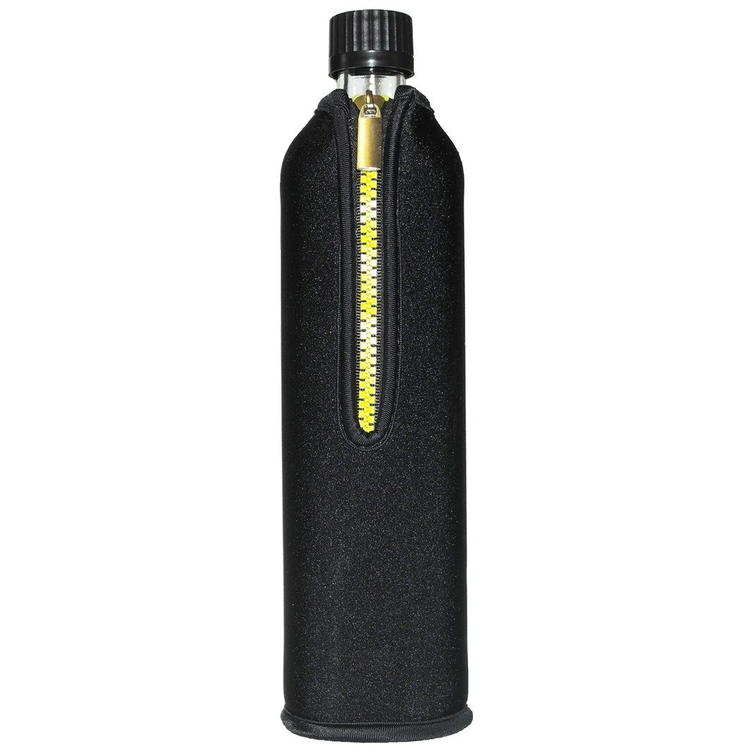 Dora's Trinkflasche Glasflasche mit Neoprenbezug schwarz 500 ml, 500 ml