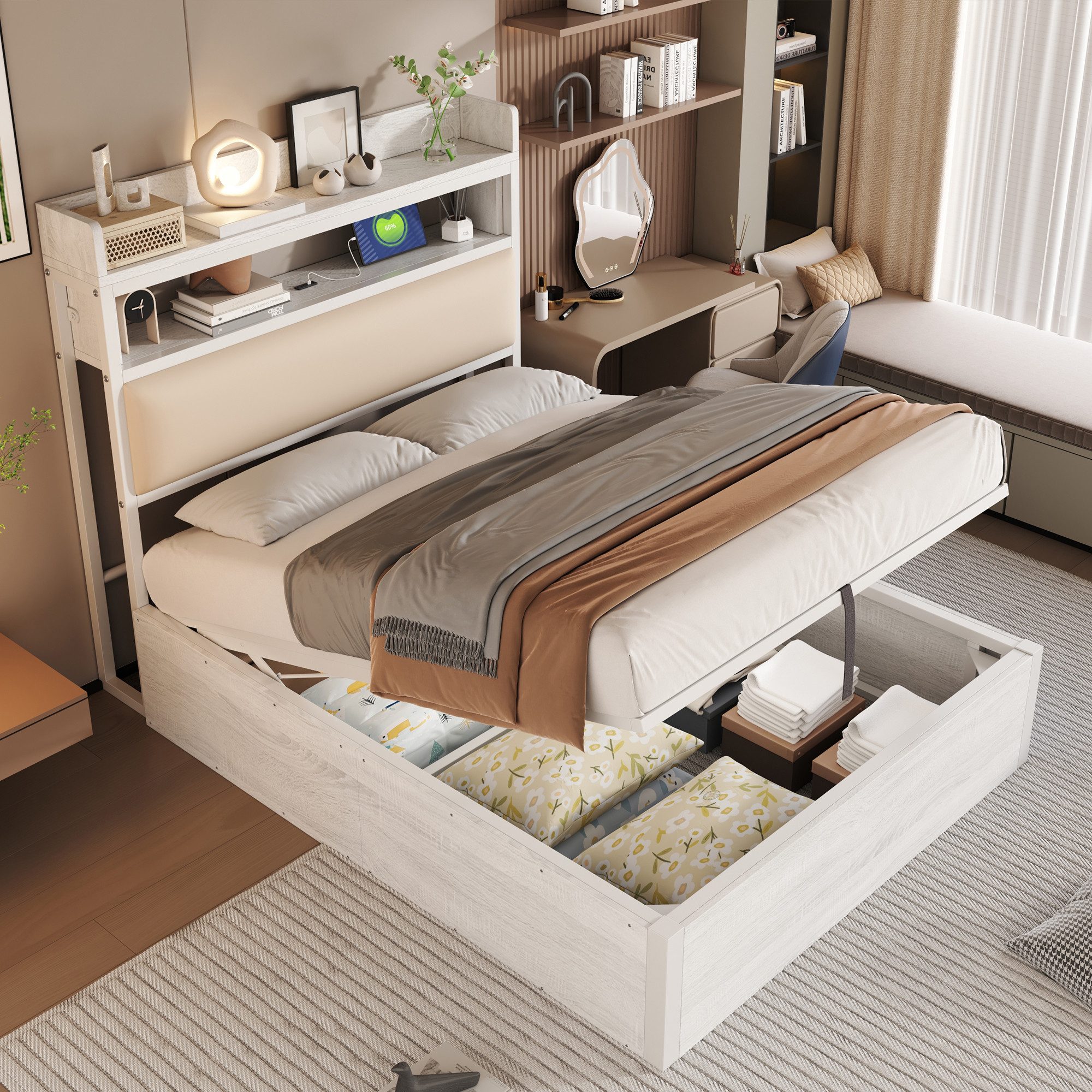 STILVORA Polsterbett 90×200 Funktionbett mit gepolster günstig online kaufen