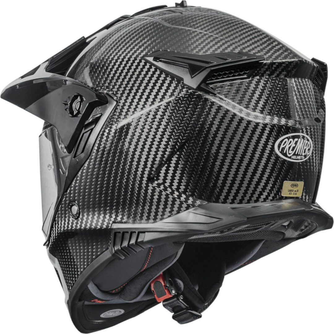 Premier Motocrosshelm Discovery Carbon Enduro Helm, vorbereitet für Kommunikationssystem,integriertes Sonnenvisier