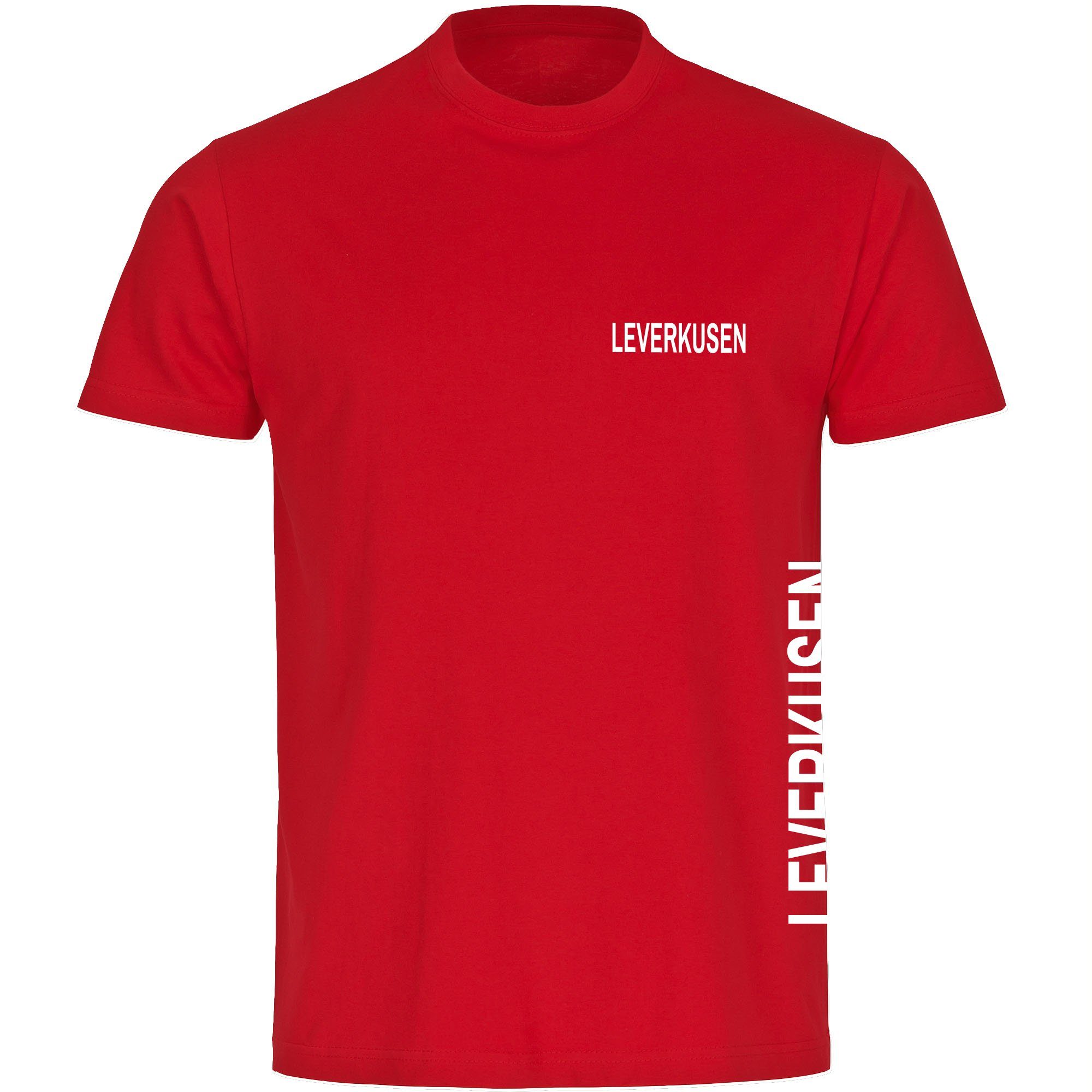 multifanshop T-Shirt Herren Leverkusen - Brust & Seite - Männer