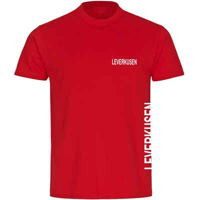 multifanshop T-Shirt Herren Leverkusen - Brust & Seite - Männer