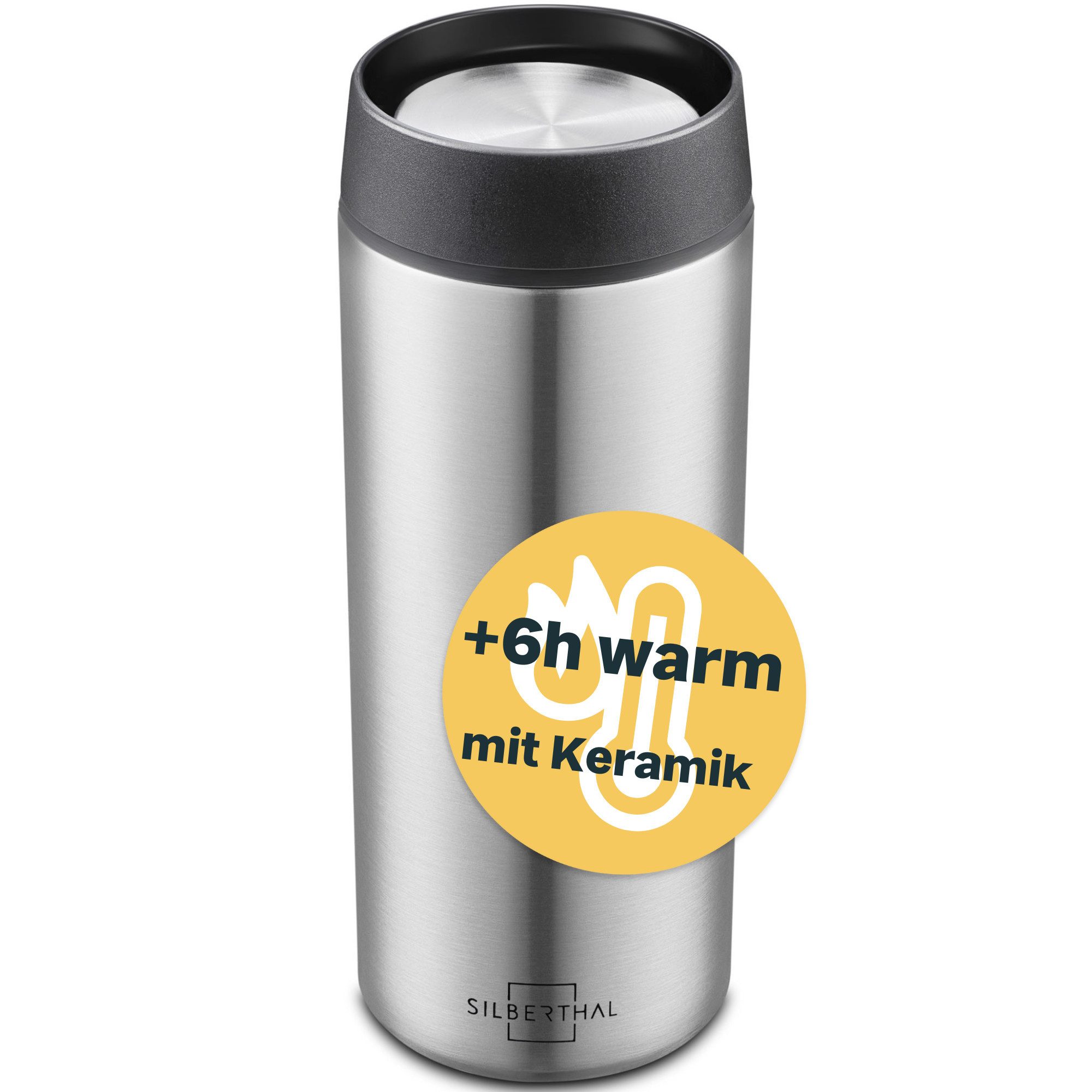 SILBERTHAL Термокружка Термокружка to go 350ml - 6h warm & 12h kalt, Edelstahl, Keramik im Inneren, 6h warm, 12h kalt