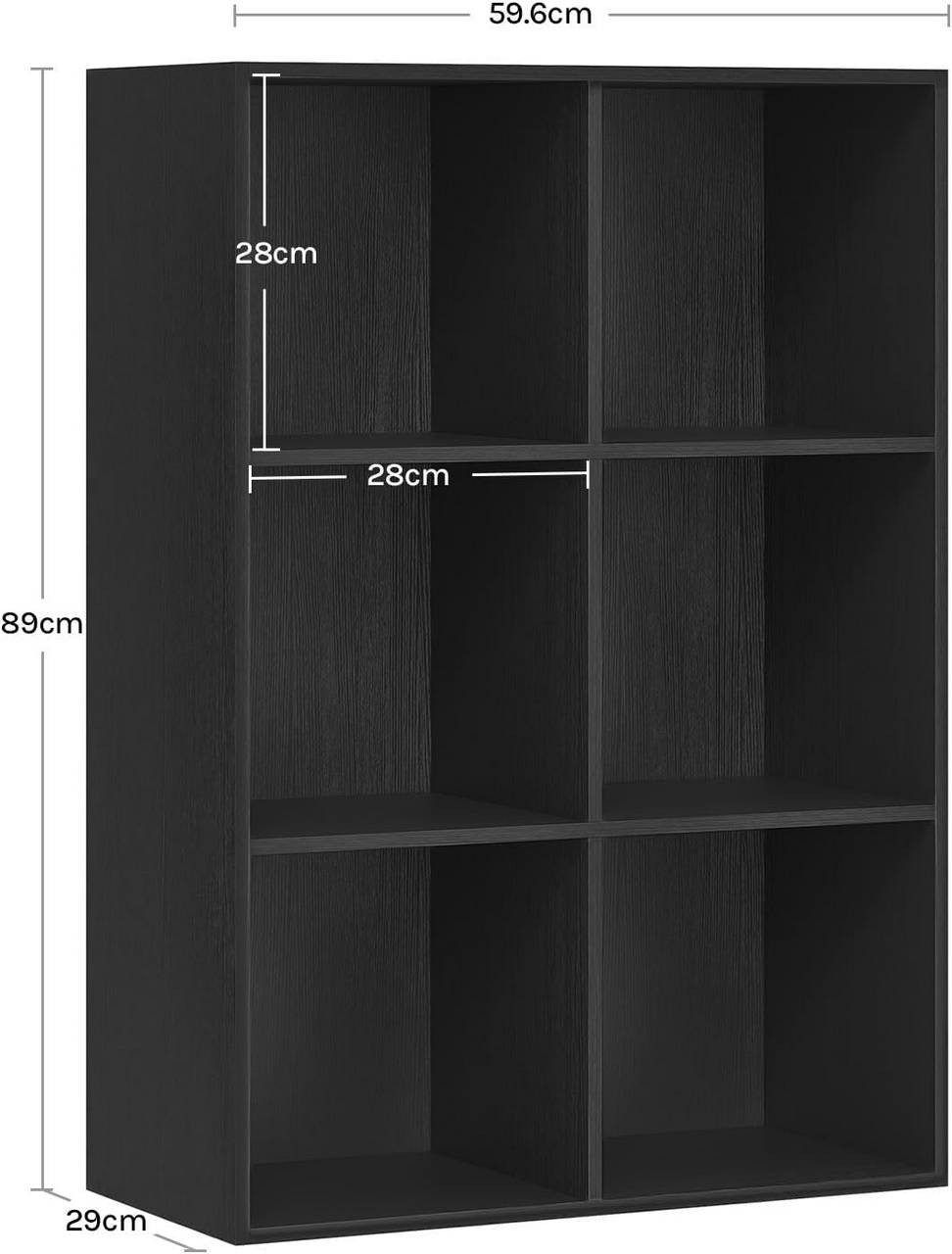 Woltu Bücherregal, 1-tlg., mit 6 Fächern, Würfelregal Standregal, 29x89x59,6 cm