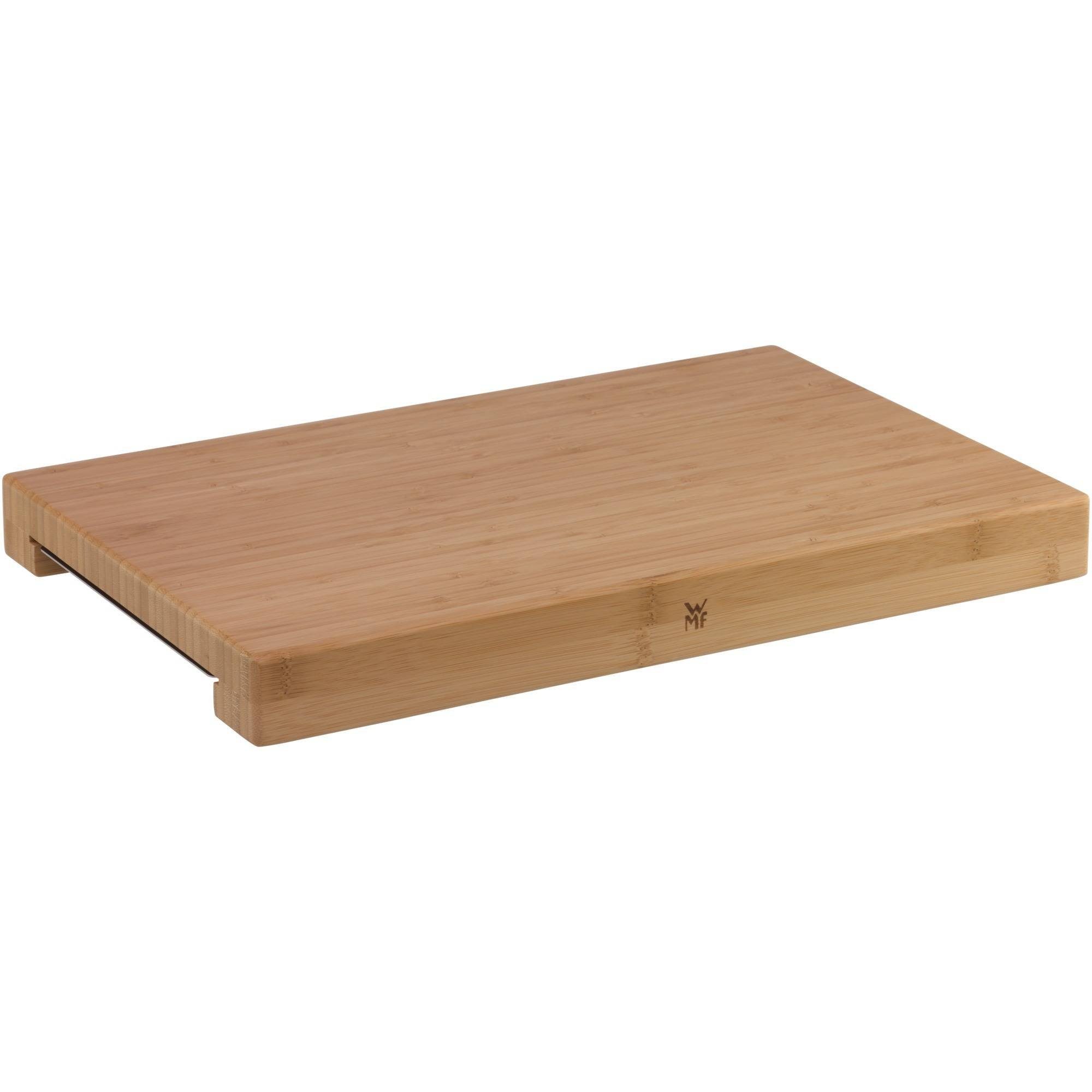 WMF Schneidebrett, Holz, (44 x 27 x 4,8 cm), 1x Cromargan-Tablett /  Auffangschale