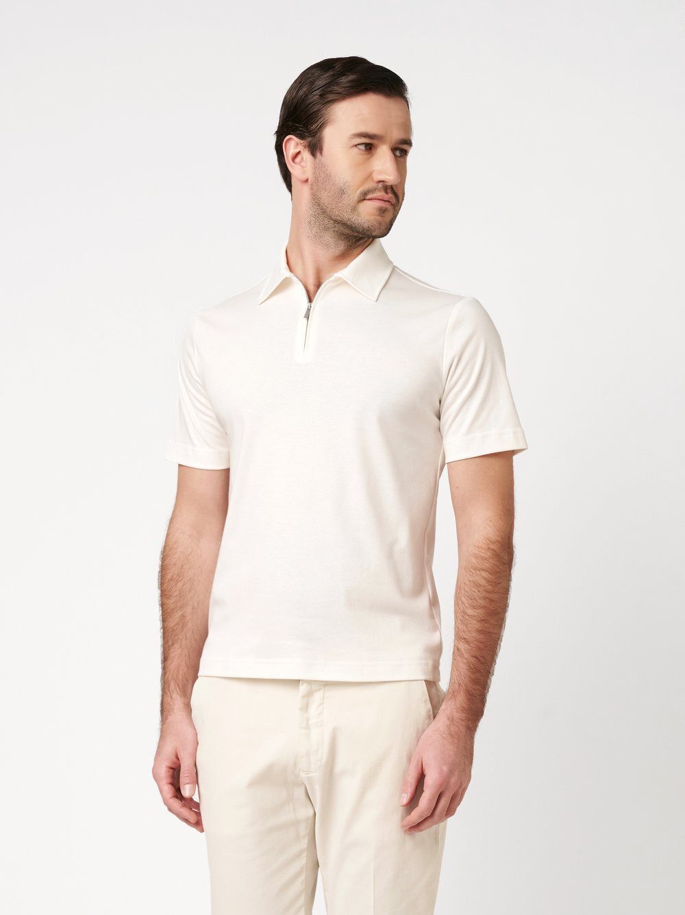 DESOTO Poloshirt Luxury Two Ply Polo Zip aus feinster Two Ply Qualität