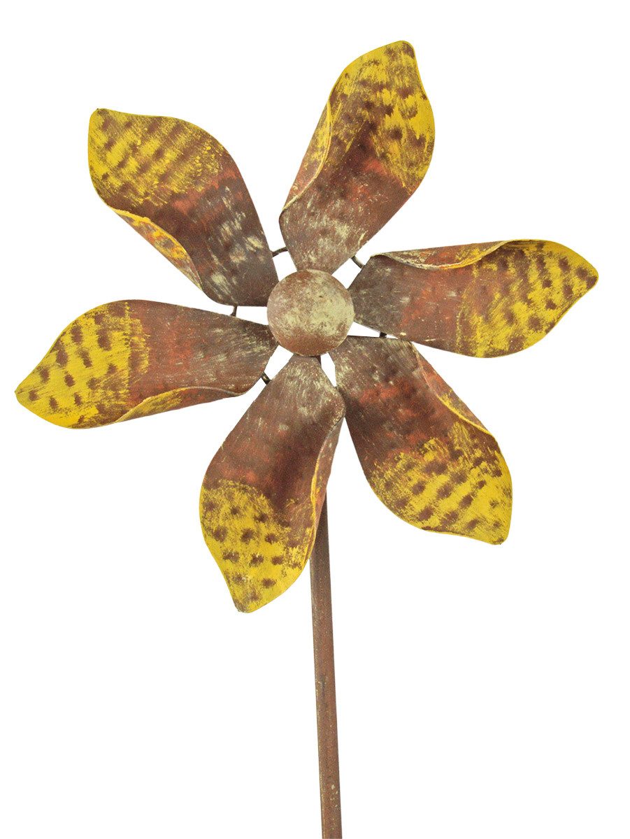 Posiwio Deko-Windrad Windrad gelb-brauner Rotor (1 St)