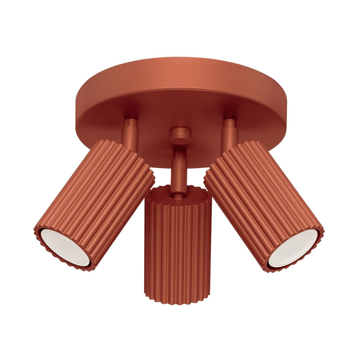 Licht-Erlebnisse Deckenstrahler BERTA, ohne Leuchtmittel, Aluminium GU10 B: 19,5 cm verstellbar Ockerrot 3-flammig rund Modern