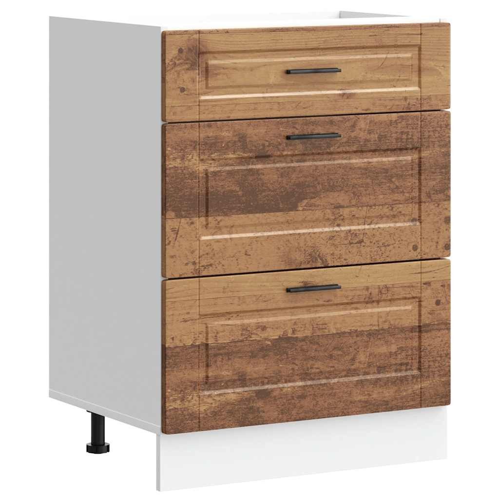 vidaXL Unterschrank 60 x 46 x 815 cm Küchenunterschrank Porto Altholz-Optik Spanplatte